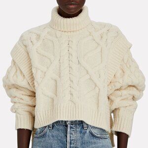 AKNVAS Bonnie Cable Knit Turtleneck Sweater, Size S